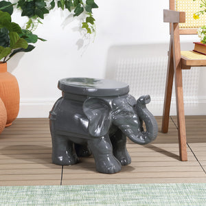 White ceramic garden stool