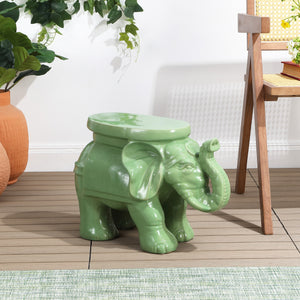 White ceramic garden stool