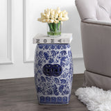 Floral-chinoiserie-ceramice-square-garden-stool-Outdoor-Tables