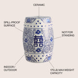 Double chinoiserie ceramic drum garden stool elegant