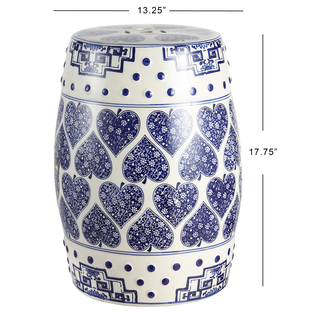 Happy chinoiserie ceramic drum garden stool
