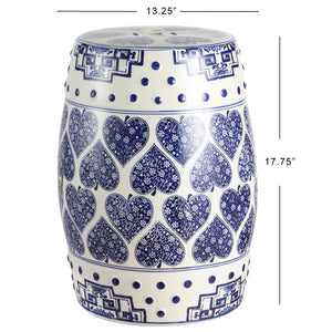 Happy chinoiserie ceramic drum garden stool