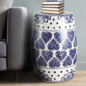 Happy chinoiserie ceramic drum garden stool