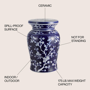 Cherry ceramic garden stool classic