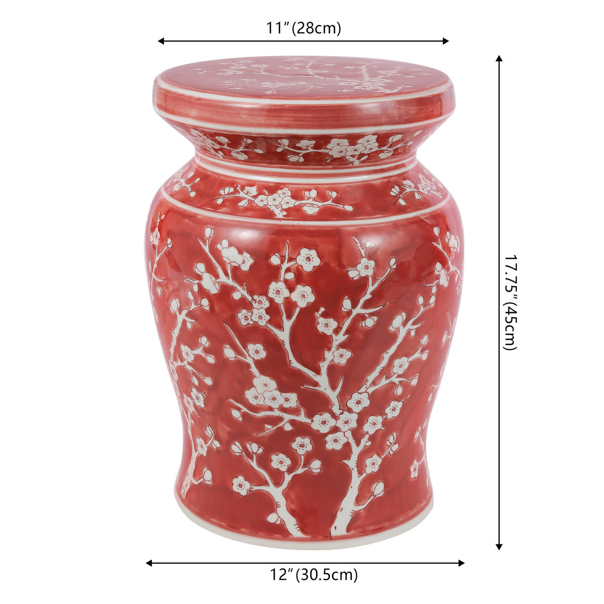 Cherry ceramic garden stool classic