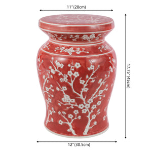 Cherry ceramic garden stool classic