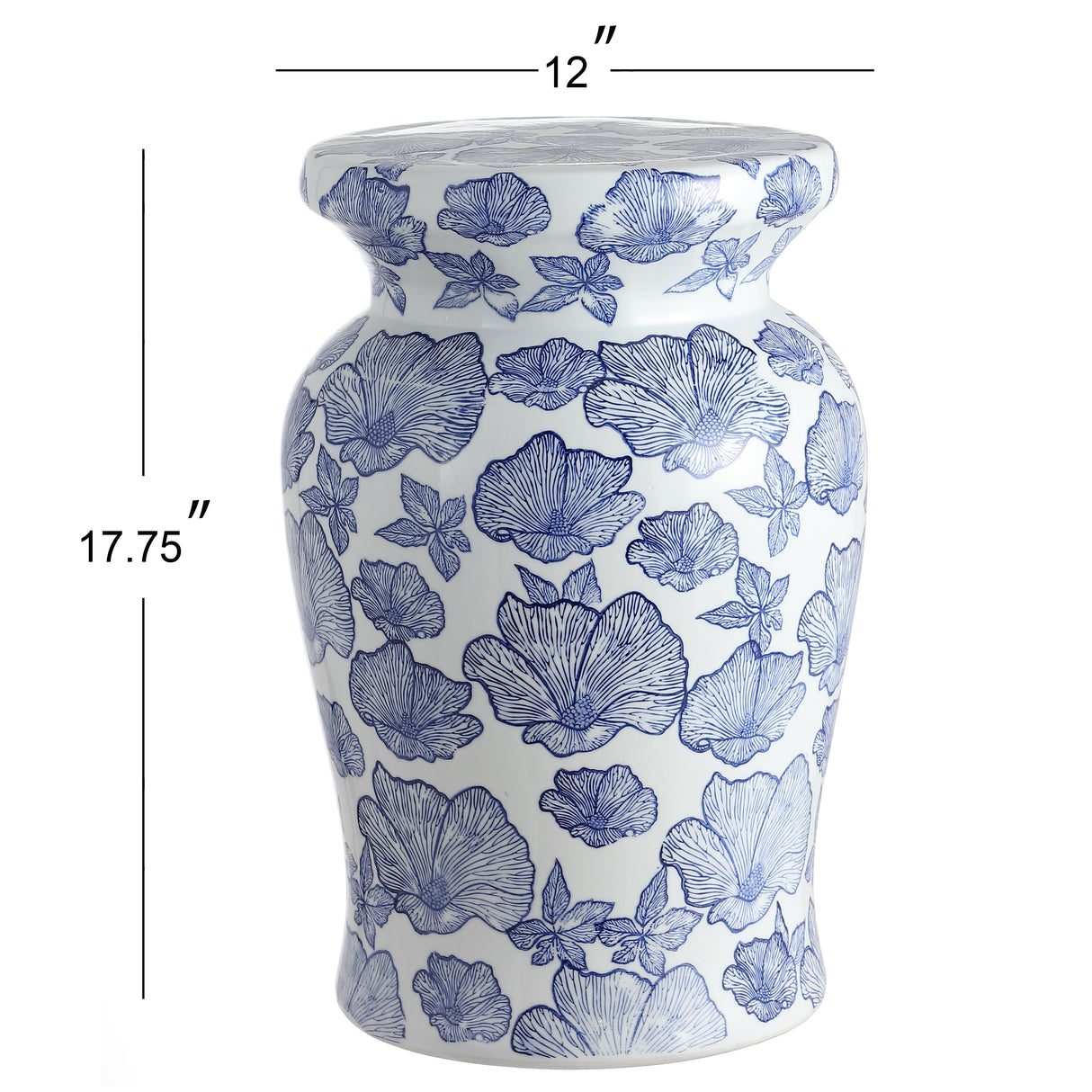Poppies ceramic garden stool