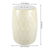 Moroccan ceramic drum garden stool