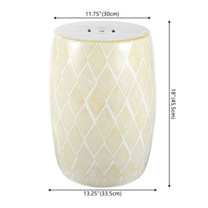 Moroccan ceramic drum garden stool