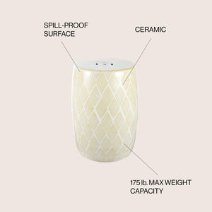 Moroccan ceramic drum garden stool