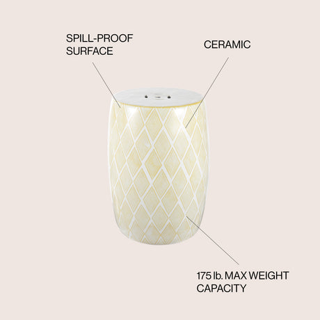 Moroccan ceramic drum garden stool