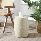 Moroccan ceramic drum garden stool