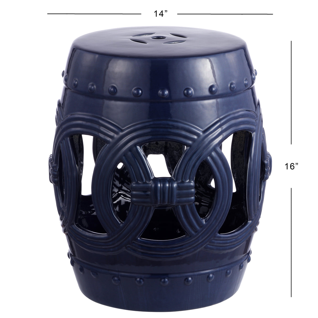 Lucky chinese ceramic drum garden stool charm