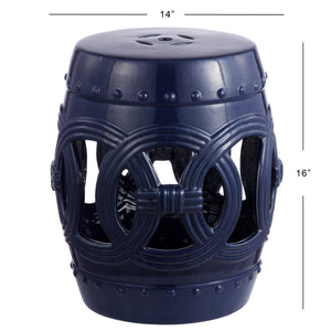 Lucky chinese ceramic drum garden stool charm