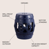 Lucky chinese ceramic drum garden stool charm