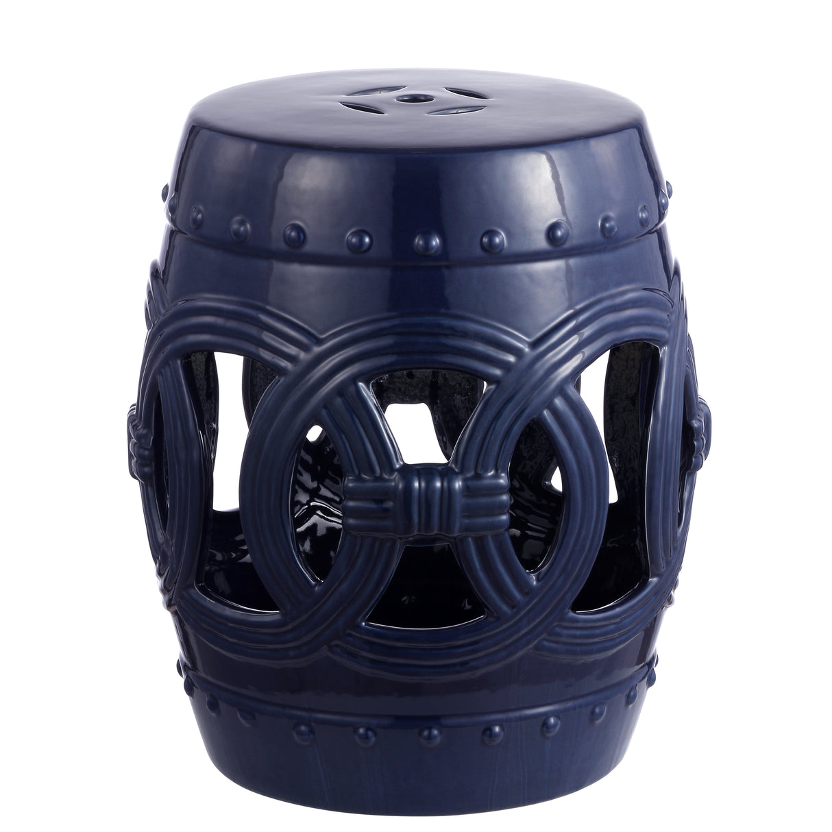 Lucky chinese ceramic drum garden stool charm