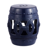 Lucky chinese ceramic drum garden stool charm