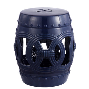 Lucky chinese ceramic drum garden stool charm