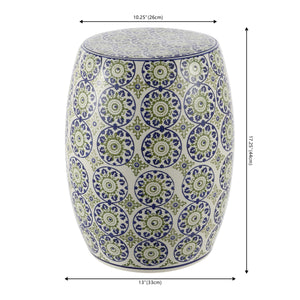 Lula suzani ceramic garden stool