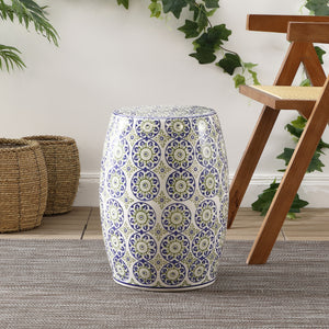 Lula suzani ceramic garden stool