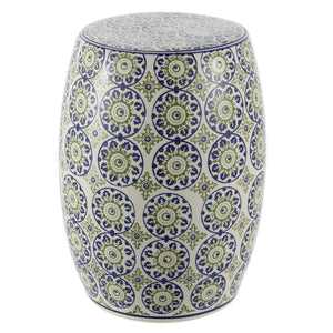 Lula suzani ceramic garden stool