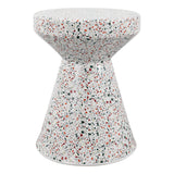 Xenia modern bohemian terrazzo indoor/outdoor drum accent table
