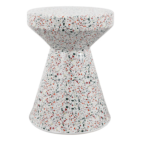 Xenia modern bohemian terrazzo indoor/outdoor drum accent table