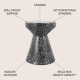 Xenia modern bohemian terrazzo indoor/outdoor drum accent table
