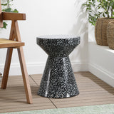 Xenia-modern-bohemian-terrazzo-indoor/outdoor-drum-accent-table-Outdoor-Tables