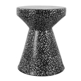 Xenia modern bohemian terrazzo indoor/outdoor drum accent table