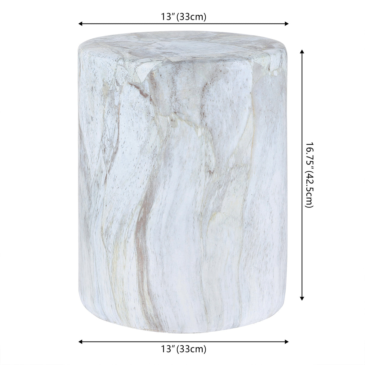 Troy modern minimalist faux marble column indoor/outdoor accent table