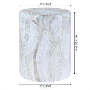 Troy modern minimalist faux marble column indoor/outdoor accent table