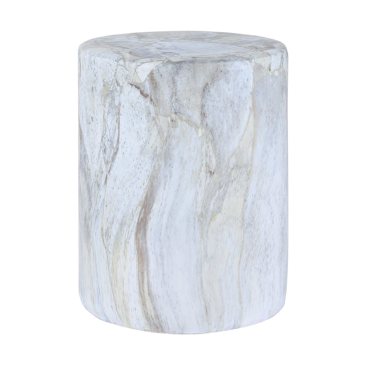 Troy modern minimalist faux marble column indoor/outdoor accent table