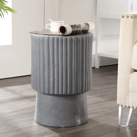 Louisa modern art deco tambour indoor/outdoor accent table