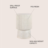 Louisa modern art deco tambour indoor/outdoor accent table
