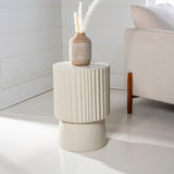 Louisa modern art deco tambour indoor/outdoor accent table