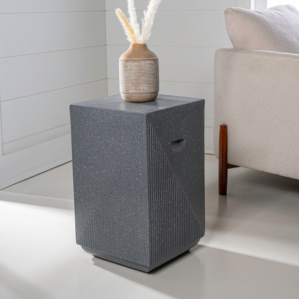 Adrian Contemporary Minimalist Square Indoor/Outdoor Accent Table