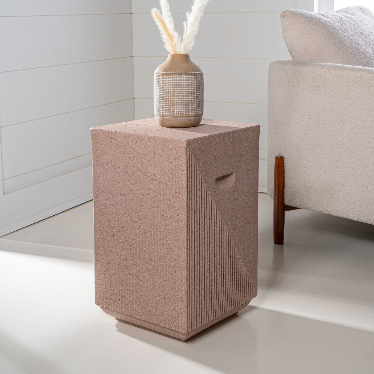 Adrian Contemporary Minimalist Square Indoor/Outdoor Accent Table