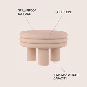 Rashida Contemporary Minimalist Curvy Low Indoor/Outdoor Accent Table