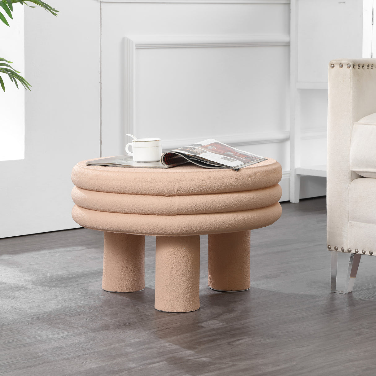 Rashida Contemporary Minimalist Curvy Low Indoor/Outdoor Accent Table