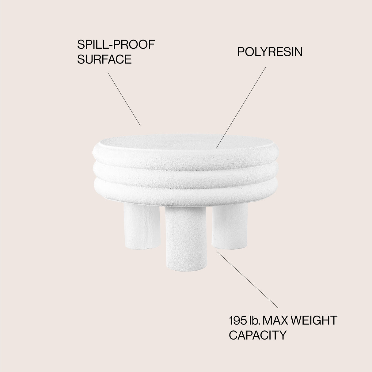 Rashida Contemporary Minimalist Curvy Low Indoor/Outdoor Accent Table