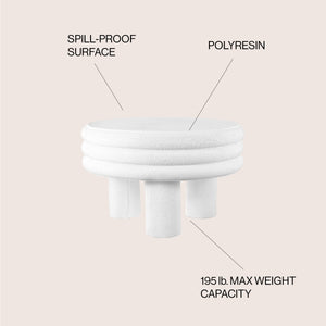 Rashida Contemporary Minimalist Curvy Low Indoor/Outdoor Accent Table
