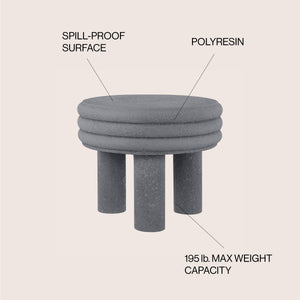 Rashida Contemporary Minimalist Curvy High Indoor/Outdoor Accent Table