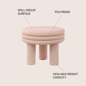 Rashida Contemporary Minimalist Curvy High Indoor/Outdoor Accent Table