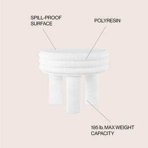 Rashida Contemporary Minimalist Curvy High Indoor/Outdoor Accent Table