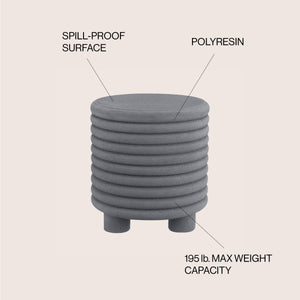 Evans minimalist modern 3-legged drum indoor/outdoor accent table