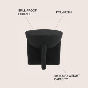 Brady minimalist modern drum indoor/outdoor accent table