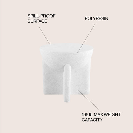 Brady minimalist modern drum indoor/outdoor accent table