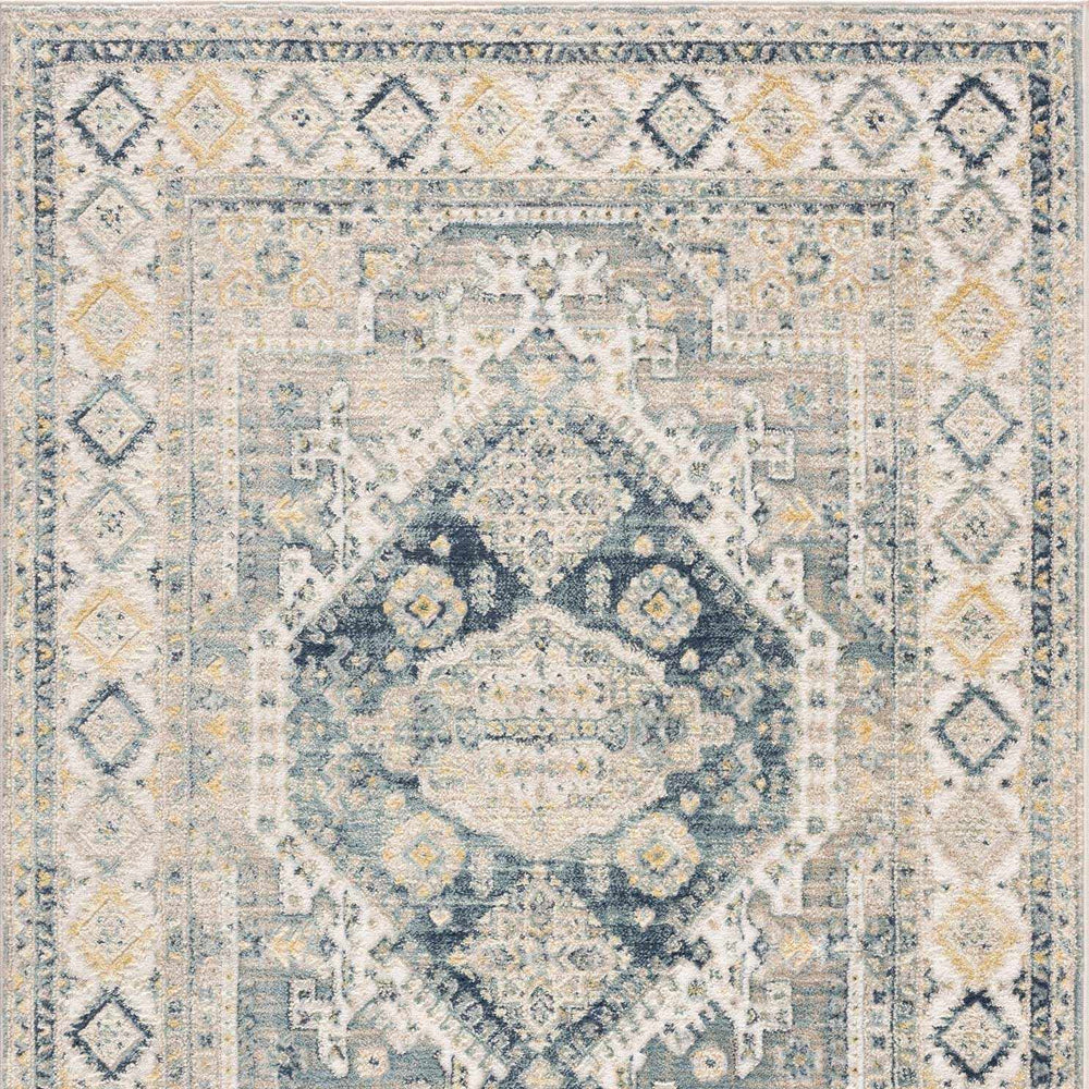 Brend Blue Medallion Area Rug - Clearance