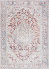 Cream Rust Leeston Washable Rug - Clearance